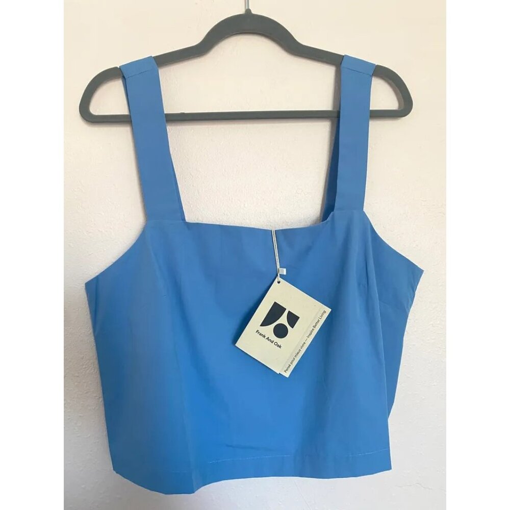 Frank & Oak The Poplin Shell Top - Blue XL - NWT